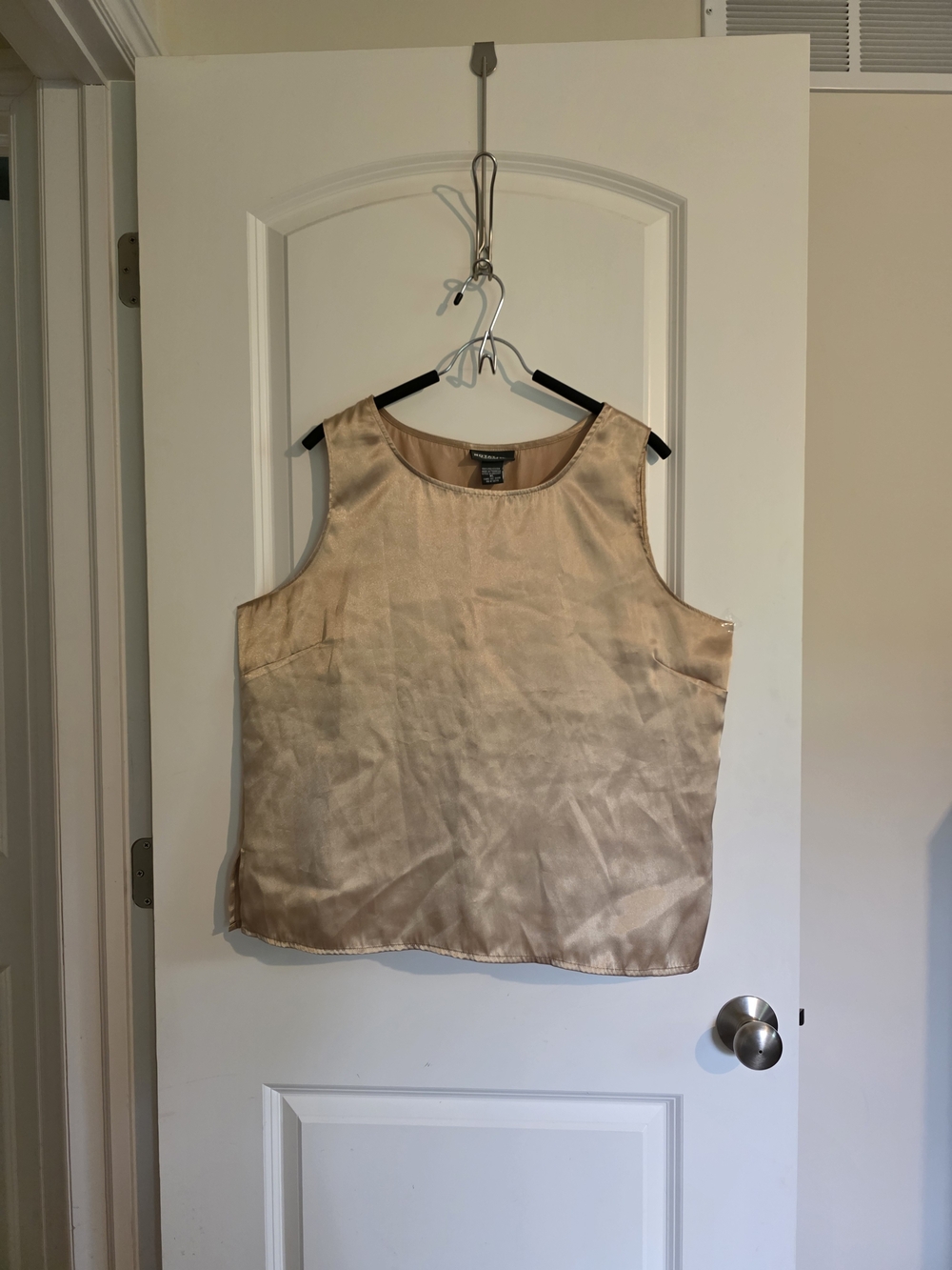 Silk-Like Gold Beige Sleeveless Top